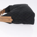 GUCCI GG Canvas Horsebit Shoulder Bag Black Gold 115867 Auth yk20814V-4