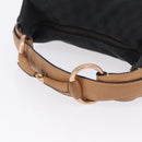 GUCCI GG Canvas Horsebit Shoulder Bag Black Gold 115867 Auth yk20814V-7