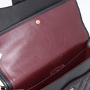 CHANEL Matelasse 30 Chain Double Flap Bag Lamb Skin Gold Black Auth yk20815SAM-15