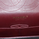 CHANEL Matelasse 30 Chain Double Flap Bag Lamb Skin Gold Black Auth yk20815SAM-16