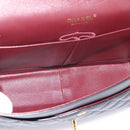 CHANEL Matelasse 30 Chain Double Flap Bag Lamb Skin Gold Black Auth yk20815SAM-17