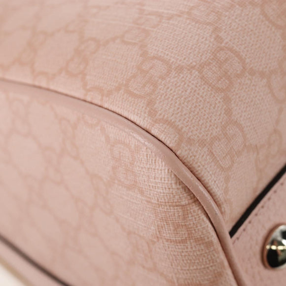 GUCCI GG Supreme Boston Bag PVC 2way Pink Gold 811486 Auth yk20816SAV