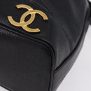 CHANEL Triple Coco Chain Shoulder Bag Caviar Skin Black Gold CC Auth yk20817SAV-15