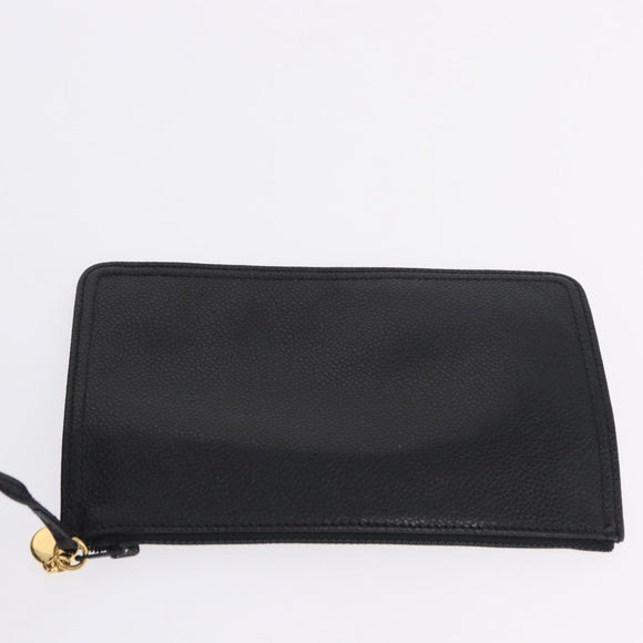 CHANEL Triple Coco Chain Shoulder Bag Caviar Skin Black Gold CC Auth yk20817SAV