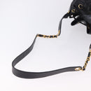 CHANEL Triple Coco Chain Shoulder Bag Caviar Skin Black Gold CC Auth yk20817SAV-7