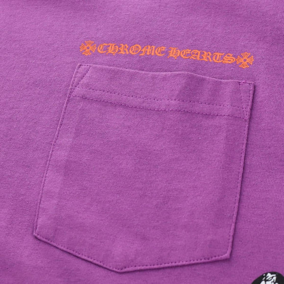 Chrome Hearts Long-sleeved T-shirt cotton Purple Auth yk20818M