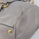 Miu Miu Hand Bag Leather 2way Gray Gold Auth yk20820V-18