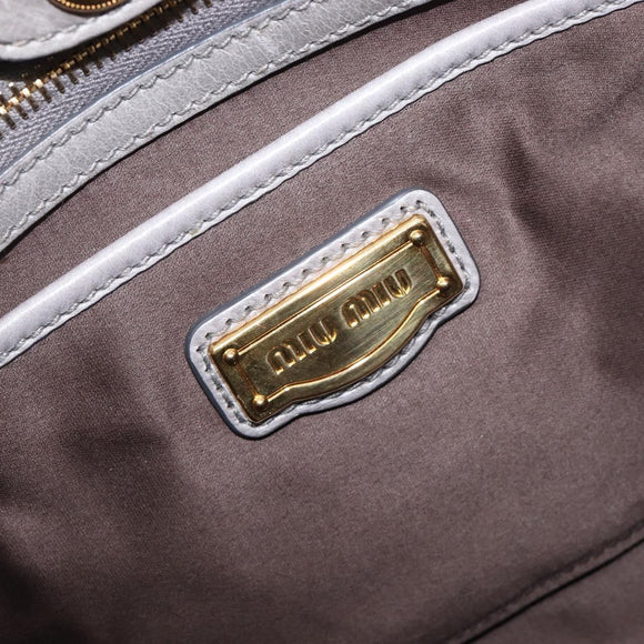 Miu Miu Hand Bag Leather 2way Gray Gold Auth yk20820V