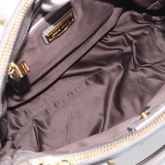 Miu Miu Hand Bag Leather 2way Gray Gold Auth yk20820V
