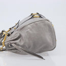 Miu Miu Hand Bag Leather 2way Gray Gold Auth yk20820V-4