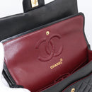 CHANEL Double Flap Chain Matelasse 25 Bag Lamb Skin Black Gold CC Auth yk20822SM-16