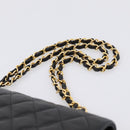 CHANEL Double Flap Chain Matelasse 25 Bag Lamb Skin Black Gold CC Auth yk20822SM-8