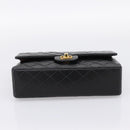 CHANEL Double Flap Chain Matelasse 25 Bag Lamb Skin Black Gold CC Auth yk20822SM-9