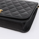 CHANEL Matelasse Turn Lock Chain Bag Lamb Skin Black Gold CC Auth yk20823SAM-15