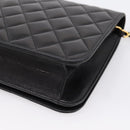 CHANEL Matelasse Turn Lock Chain Bag Lamb Skin Black Gold CC Auth yk20823SAM-17