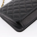 CHANEL Matelasse Turn Lock Chain Bag Lamb Skin Black Gold CC Auth yk20823SAM-8
