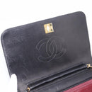 CHANEL Matelasse Turn Lock Chain Bag Lamb Skin Black Gold CC Auth yk20823SAM-9