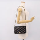 CHANEL Matelasse Turn Lock Chain Bag Lamb Skin Black Gold CC Auth yk20823SAM-24