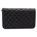 CHANEL Matelasse Turn Lock Chain Bag Lamb Skin Black Gold CC Auth yk20823SAM-2