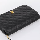 CHANEL Matelasse Turn Lock Chain Bag Lamb Skin Black Gold CC Auth yk20823SAM-6