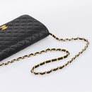 CHANEL Matelasse Turn Lock Chain Bag Lamb Skin Black Gold CC Auth yk20823SAM-7