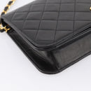 CHANEL Chain Matelasse Shoulder Bag Lamb Skin Black Gold CC Auth yk20824V-14