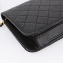 CHANEL Chain Matelasse Shoulder Bag Lamb Skin Black Gold CC Auth yk20824V-16
