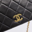 CHANEL Chain Matelasse Shoulder Bag Lamb Skin Black Gold CC Auth yk20824V-17