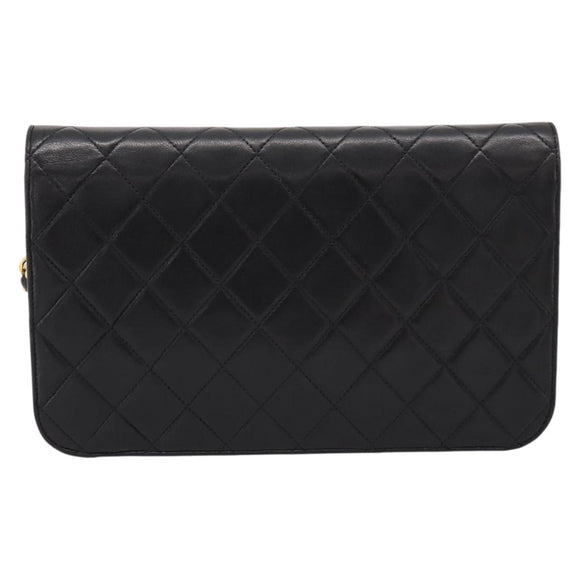 CHANEL Chain Matelasse Shoulder Bag Lamb Skin Black Gold CC Auth yk20824V