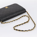 CHANEL Chain Matelasse Shoulder Bag Lamb Skin Black Gold CC Auth yk20824V-7