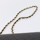 CHANEL Chain Matelasse Shoulder Bag Lamb Skin Black Gold CC Auth yk20824V-8