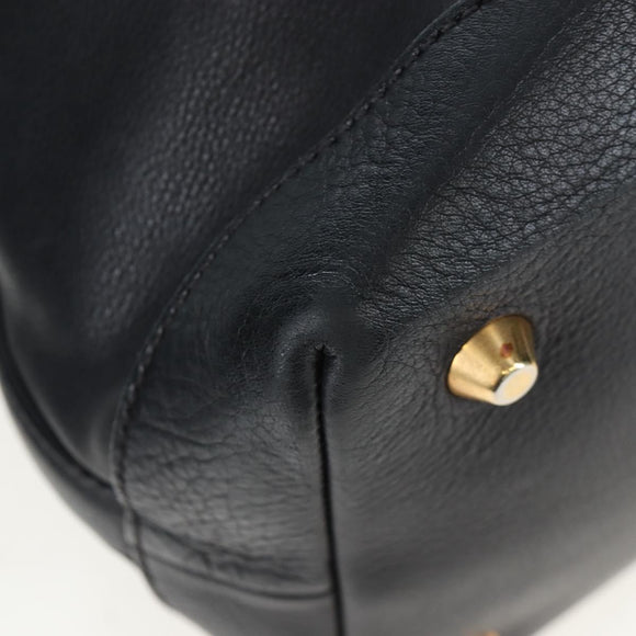 Miu Miu Shoulder Bag Leather Black Gold Auth yk20825V