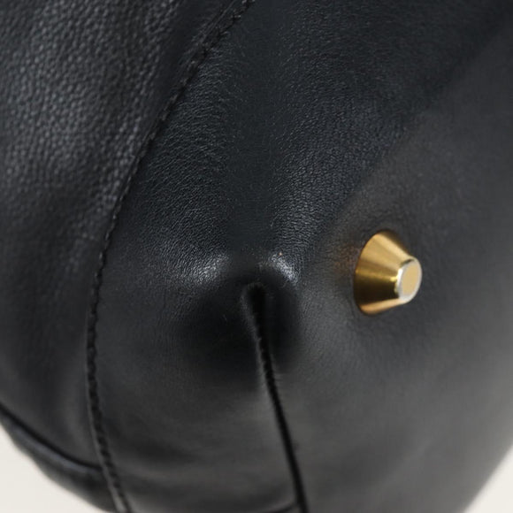 Miu Miu Shoulder Bag Leather Black Gold Auth yk20825V