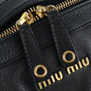 Miu Miu Shoulder Bag Leather Black Gold Auth yk20825V-19