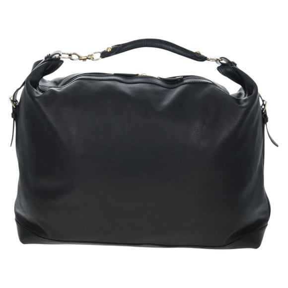 Miu Miu Shoulder Bag Leather Black Gold Auth yk20825V