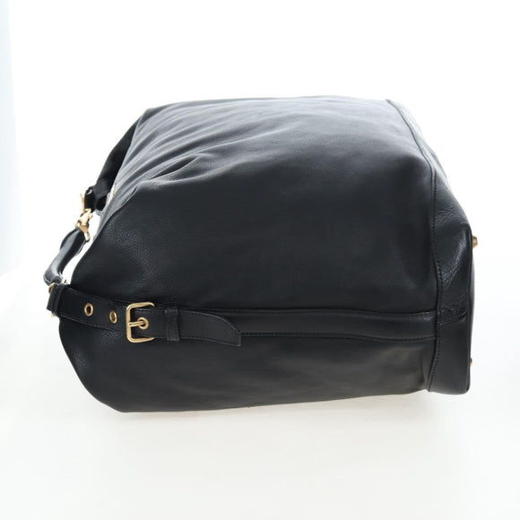 Miu Miu Shoulder Bag Leather Black Gold Auth yk20825V