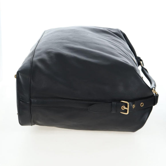 Miu Miu Shoulder Bag Leather Black Gold Auth yk20825V