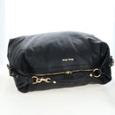 Miu Miu Shoulder Bag Leather Black Gold Auth yk20825V-6