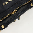 Miu Miu Shoulder Bag Leather Black Gold Auth yk20825V-7