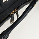 Miu Miu Shoulder Bag Leather Black Gold Auth yk20825V-8