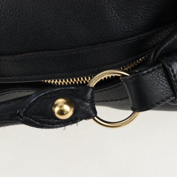 Miu Miu Shoulder Bag Leather Black Gold Auth yk20825V