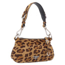 PRADA Shoulder Bag Harako leather Brown Silver Auth yk20826SAM-1