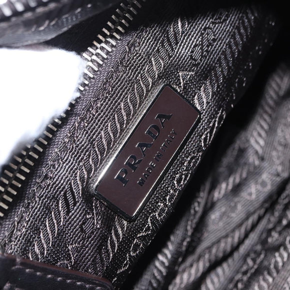 PRADA Shoulder Bag Harako leather Brown Silver Auth yk20826SAM