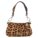 PRADA Shoulder Bag Harako leather Brown Silver Auth yk20826SAM-13