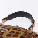 PRADA Shoulder Bag Harako leather Brown Silver Auth yk20826SAM-14