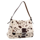 FENDI Mamma Baguette Shoulder Bag Harako leather White Silver Auth yk20827SAM-1