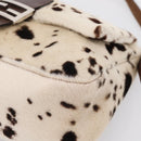 FENDI Mamma Baguette Shoulder Bag Harako leather White Silver Auth yk20827SAM-10