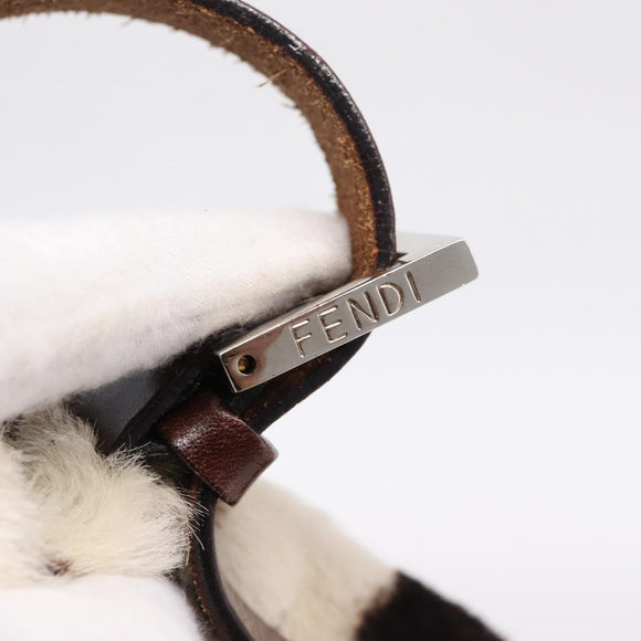 FENDI Mamma Baguette Shoulder Bag Harako leather White Silver Auth yk20827SAM