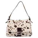 FENDI Mamma Baguette Shoulder Bag Harako leather White Silver Auth yk20827SAM-2