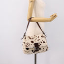 FENDI Mamma Baguette Shoulder Bag Harako leather White Silver Auth yk20827SAM-22